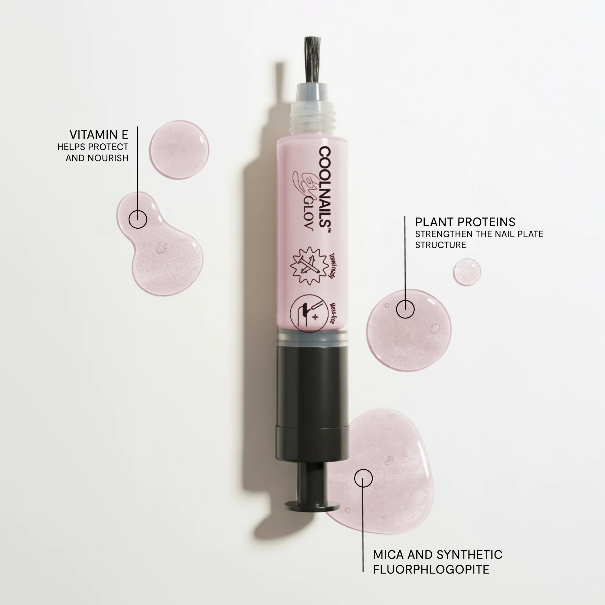 Lakier Rose Quartz Active COOLNAILS GLOV – świetlisty róż z efektem quartz glow - Image 5