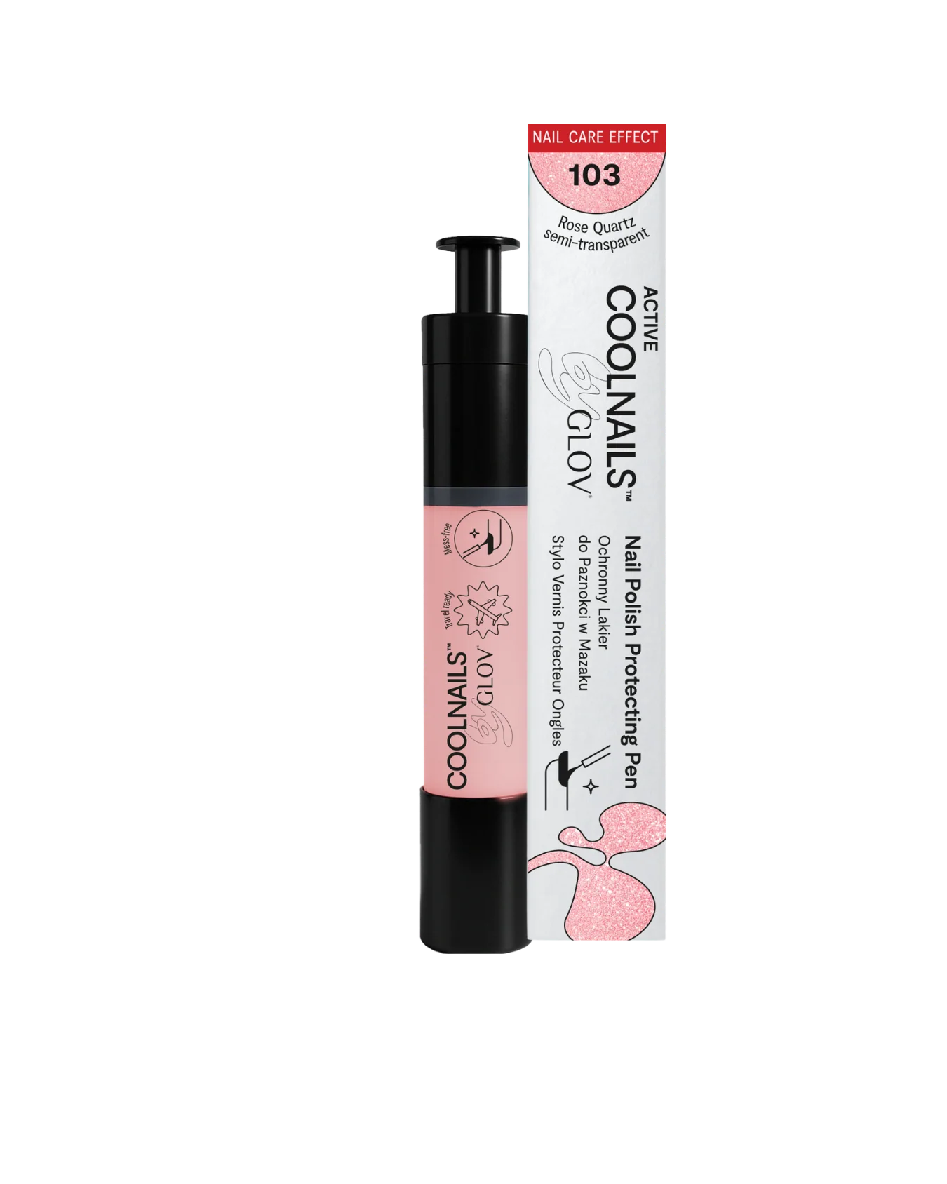 Lakier Rose Quartz Active COOLNAILS GLOV – świetlisty róż z efektem quartz glow - Image 8