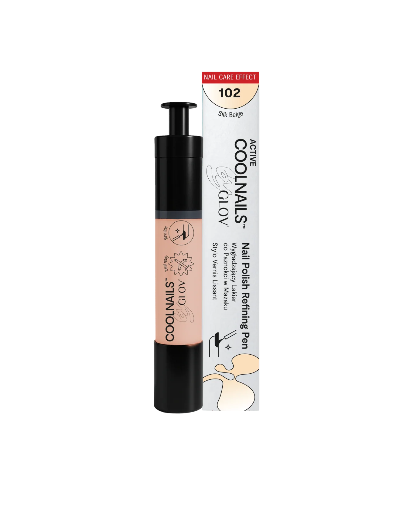Lakier Silk Beige Active COOLNAILS GLOV – jedwabisty beż, wyrównuje koloryt paznokci - Image 9