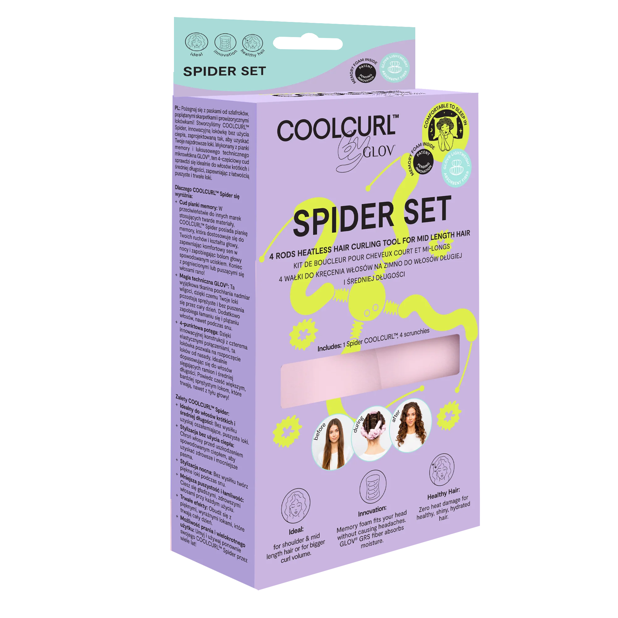 SPIDER COOLCURL™ 4-wałkowa lokówka do kręcenia włosów bez użycia ciepła GLOV® - Image 3