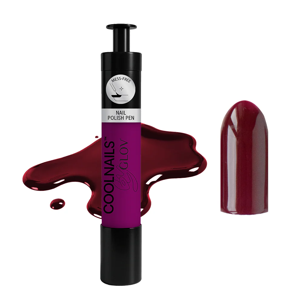 Klasyczny lakier Plum Noir COOLNAILS GLOV – głęboki, winno-bordowy odcień z nutą dojrzałej wiśni