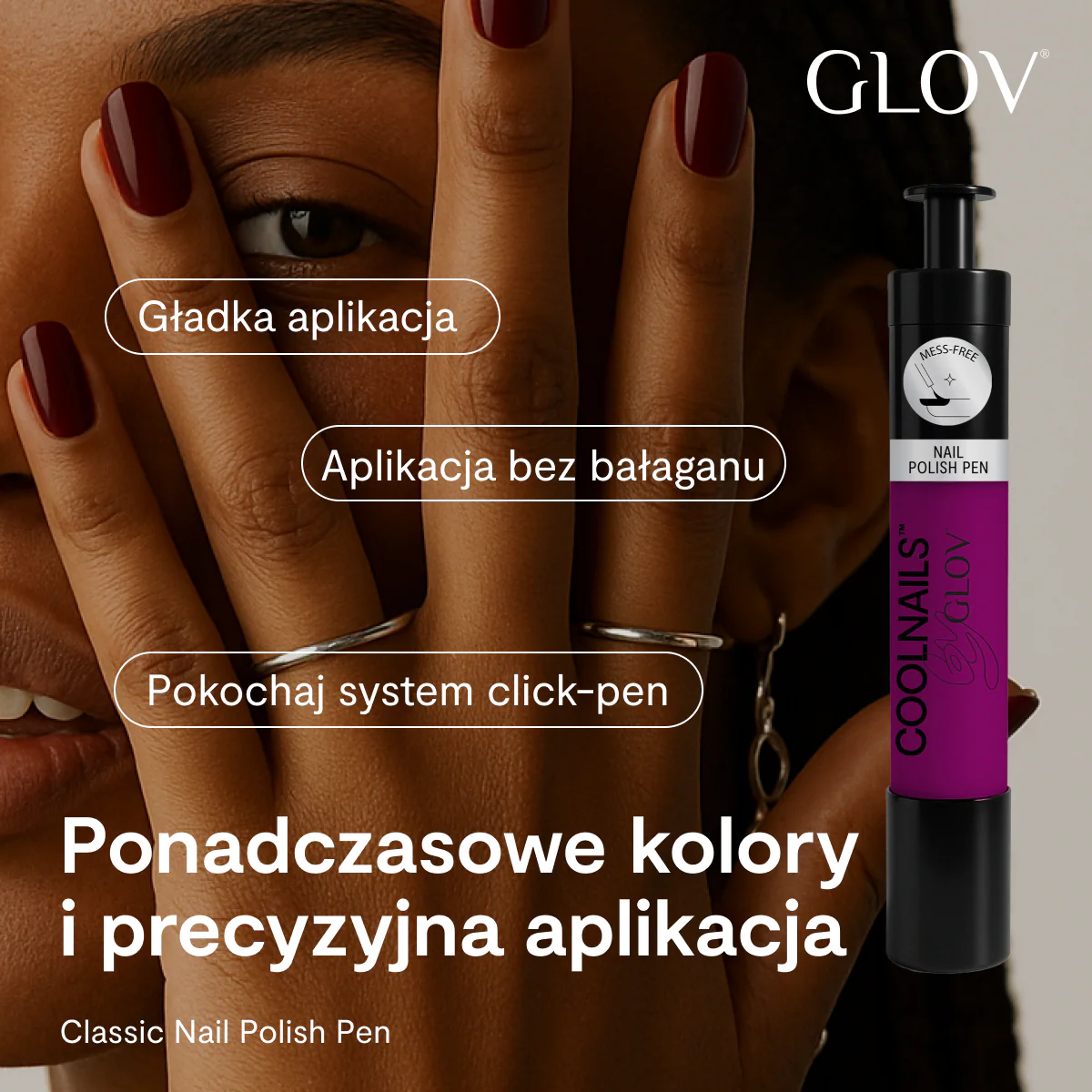 Klasyczny lakier Plum Noir COOLNAILS GLOV – głęboki, winno-bordowy odcień z nutą dojrzałej wiśni - Image 5