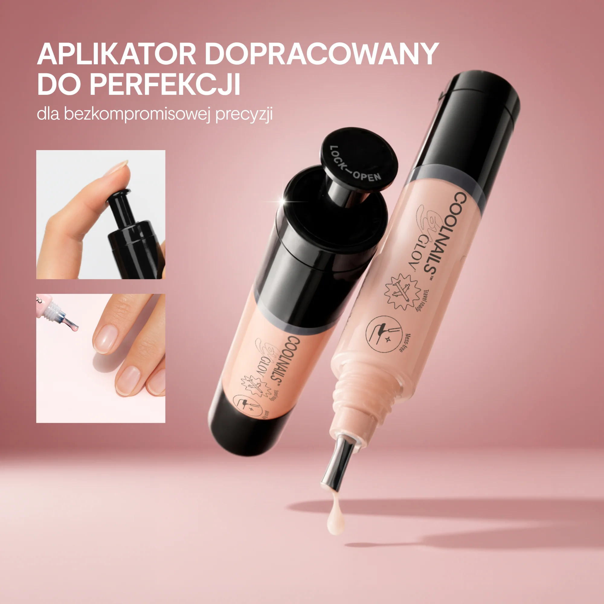 Klasyczny lakier Nude Rosewood COOLNAILS GLOV – spokojny, stonowany odcien różu - Image 6