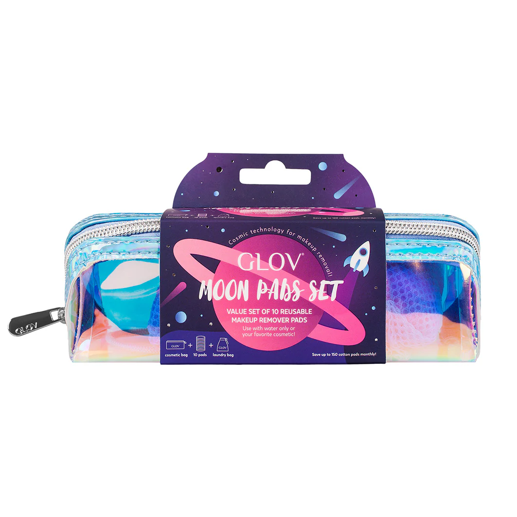Moon Pads Set zestaw 10 płatków wielorazowego użytku w holograficznej kosmetyczce - Image 5