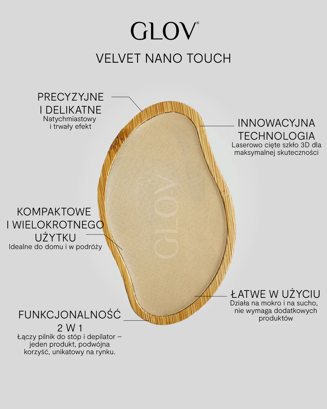 Pumeks i depilator z nano szkła 2w1 Velvet Nano Touch - Image 4