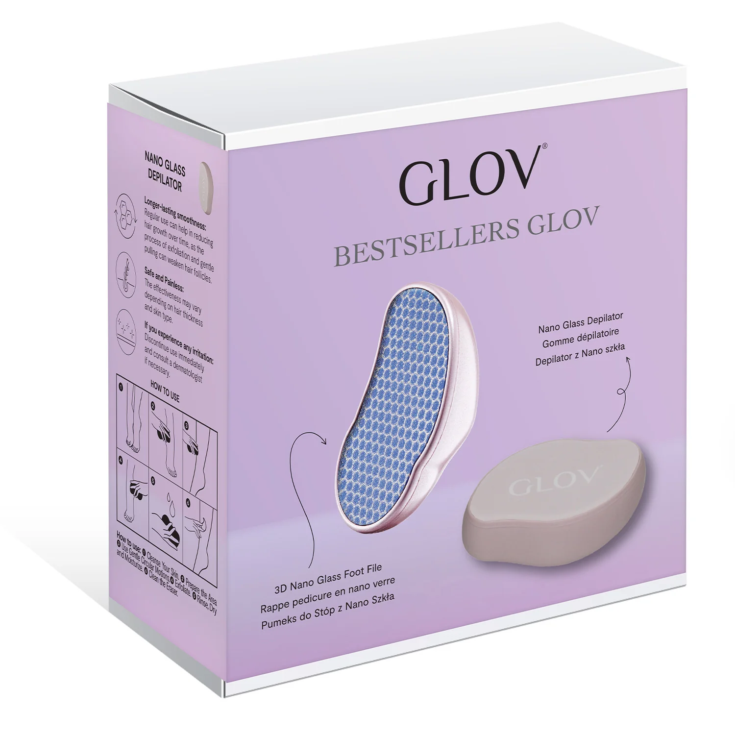 Zestaw pumeks i depilator z nano szkła GLOV Bestsellers - Image 3